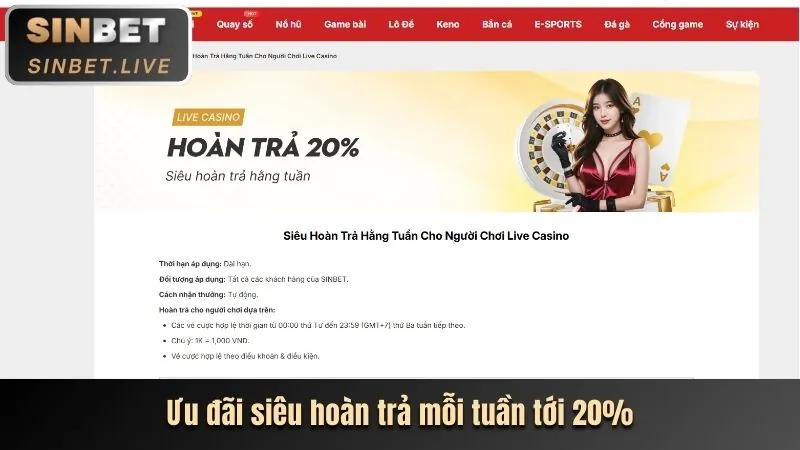 Thưởng nạp lại hàng tuần 68wim